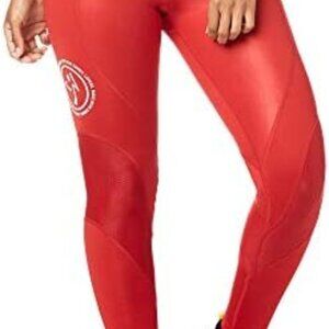 Zumba Varsity High Waist Leggings - Viva Red